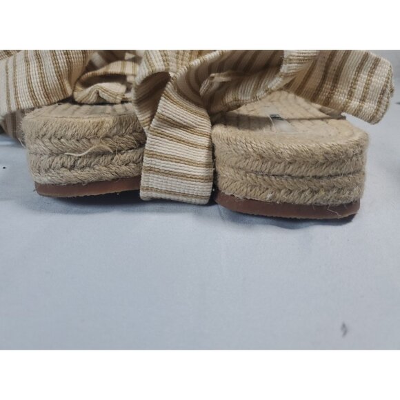 Zara Lace Up Striped Espadrille Sandals 38 , US 7.5  With dust bag - Picture 7 of 16
